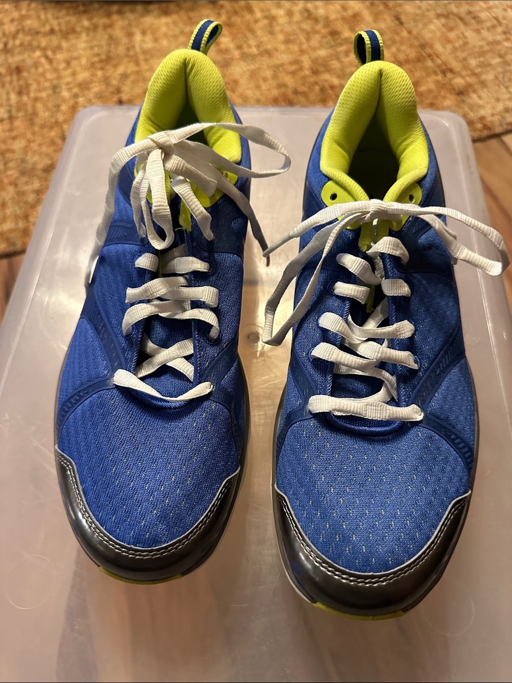 MBT Men's Blue Athletic Sneakers with Lime Lining